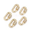 Brass Micro Pave Cubic Zirconia Screw Carabiner Lock Charms ZIRC-G160-22G-1