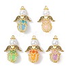 Luminous Handmade Glass Seed Beaded Angel Pendants PALLOY-MZ00963-1