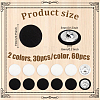 60Pcs 2 Colors Cloth Shank Buttons BUTT-GA0001-31-2