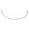 Luster Glass Seed Beaded Necklace with Alloy Clasps NJEW-JN04366-3