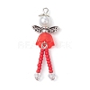 Glass Seed & Acrylic Pearl Beaded Pendants PALLOY-MZ00193-02-3