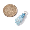 Electroplated Natural Quartz Crystal Copper Wire Wrapped Pendants PALLOY-JF02676-02-3