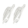 Brass Micro Pave Clear Cubic Zirconia Hoop Earring Findings KK-H532-16S-1