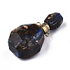 Assembled Synthetic Pyrite and Imperial Jasper Openable Perfume Bottle Pendants G-R481-14D-3