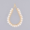 Natural Cultured Freshwater Pearl Pendants X-PALLOY-JF00415-2