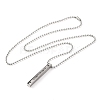 Non-Tarnish 304 Stainless Steel Ball Chain Rectangle Pendant Necklaces NJEW-K273-05P-3