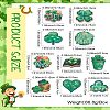 20Pcs 10 Styles Single Face Printed Clover Wood Big Pendants WOOD-CJ0001-80-8