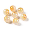 UV Plating Opaque Crackle Two-tone Acrylic Beads MACR-C032-01C-1