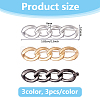 9Pcs 3 Colors Oval Link Chain Alloy Adjustable Jean Button Pins FIND-DC0007-87-2