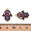 Printed Light Gold Tone Alloy Pendants ENAM-N056-206K-3