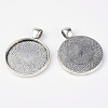 Tibetan Style Alloy Pendant Cabochon Settings LS-PALLOY-K109-37AS-NR-2