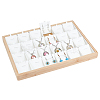 24 Grids Bamboo Pendant Display Trays with PU Imitation Leather Display Cards ODIS-WH0086-091A-02-1