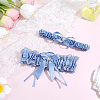 2Pcs Polyester Bride Bowknot Garter Leg Ring for Women AJEW-HY0003-37-4