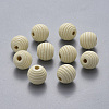 Painted Natural Wood Beehive Beads WOOD-Q040-019B-A08-1