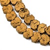 Electroplated Natural Lava Rock Beads Strands G-K388-04A-02-2