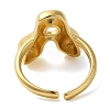 Initials Brass Open Cuff Ring for Women RJEW-N046-02A-G-3