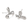 Rhodium Plated 925 Sterling Silver Stud Earring Findings STER-M114-22P-2