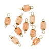10Pcs Transparent Crackled Glass Cube Connector Charms PALLOY-JF03942-5