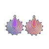 Ion Plating(IP) 304 Stainless Steel Pendant Cabochons Settings STAS-C003-08MC-2