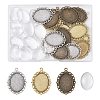 DIY Blank Oval Dome Pendant Making Kit DIY-FS0005-20-1