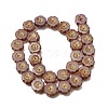 Picasso Baking Paint & Golden Metal Enlaced Glass Beads Strands GL-CBA98F0-04C-3
