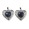 Natural Sodalite Peach Love Heart Pendants G-G158-01P-1