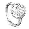 SHEGRACE Rhodium Plated 925 Sterling Silver Adjustable Rings JR737A-1
