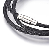 Leather Braided Cord Wrap Bracelets/Necklaces BJEW-JB03919-01-2