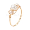 Natural Pearl Finger Rings RJEW-JR00604-01-1