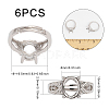 CHGCRAFT 6Pcs Adjustable Brass Finger Ring Components KK-CA0002-17-3