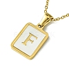 Ion Plating(IP) Rectangle with Initial Letter 304 Stainless Steel Pendant Necklace NJEW-R265-04G-F-1