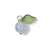 30Pcs 10 Colors Crackle Glass Pendants PALLOY-JF04168-02-4