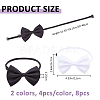 8Pcs 2 Colors Polyester Dog Bow Ties with Adjustable Collar AJEW-FH0005-40B-2