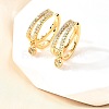 Brass Micro Pave Clear Cubic Zirconia Cuff Earrings EJEW-F370-11G-1