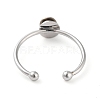 Brass Open Cuff Ring Components KK-Q799-01P-01-3