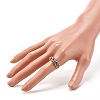 Electroplate Faceted Glass Beads Cuff Ring for Teen Girl Women X1-RJEW-TA00013-04-3