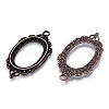 Zinc Alloy Link Cabochon Settings PALLOY-WH0001-35R-1