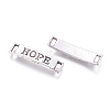 Tibetan Style Rectangle with Hope Alloy Links connectors X-TIBE-Q045-10AS-NR-2