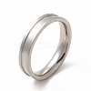 Non-Tarnish 201 Stainless Steel Grooved Finger Ring Settings STAS-P323-11P-1