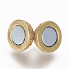 Brass Micro Pave Cubic Zirconia Magnetic Clasps with Loops ZIRC-L082-C-01-G-2