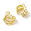 Brass Micro Pave Clear Cubic Zirconia Cuff Earrings EJEW-I305-07G-2