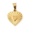 304 Stainless Steel Heart Pendants STAS-R162-01G-04-1