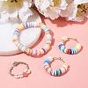 Flat Round Eco-Friendly Handmade Polymer Clay Bead Spacers X-CLAY-R067-4.0mm-35-5