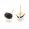 Natural Labradorite Stud Earrings EJEW-N057-01B-2
