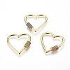 Brass Micro Pave Cubic Zirconia Screw Carabiner Lock Charms ZIRC-G156-12G-1