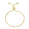 5Pcs Rack Plating Adjustable Brass Slider Bracelet Making MAK-FS0001-03G-1