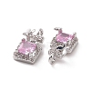Brass Micro Pave Clear Cubic Zirconia Charms KK-E068-VF219-3