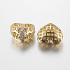 Brass Cubic Zirconia Beads ZIRC-F004-31G-2