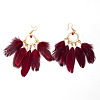 Alloy Feather Chandelier Earrings FS-WGC79E4-03-2