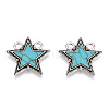 Alloy Pendants with Synthetic Turquoise PALLOY-TADZ0001-03AS-2